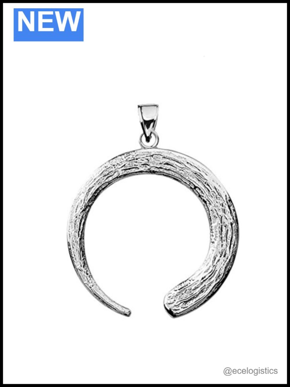 Sterling Silver Enso Circle Pendant Minimalist Charm Necklace